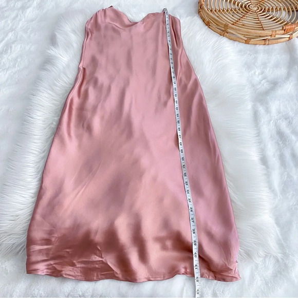L’agence Jodie Slip Midi Dress Pink Rose V-neck Spaghetti Straps Sliky - Picture 14 of 15